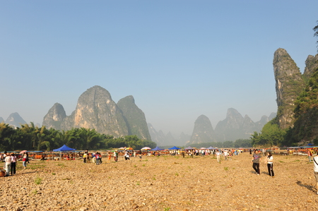 The Lijiang River in Guilinのeditorial素材