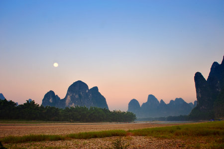 The Lijiang River in Guilinの写真素材