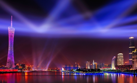 Guangzhou canton tower night viewのeditorial素材