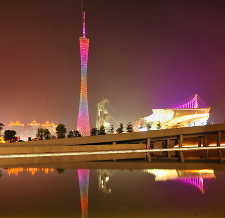 Guangzhou canton tower night viewのeditorial素材