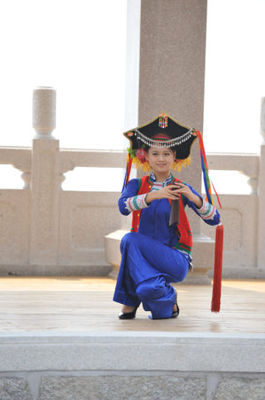 Performance by the Hui An womanのeditorial素材