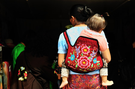 Streets of the ancient city of Weishanの写真素材