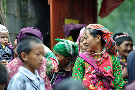 The Yi ethnic people with their traditional costumeのeditorial素材