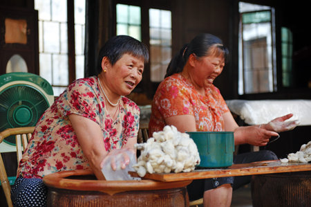 Wuzhen silk mill workshopのeditorial素材