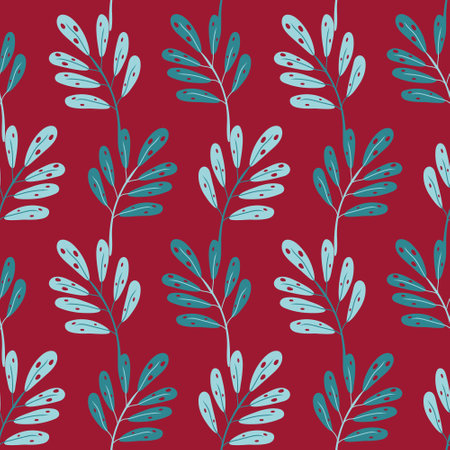 Seamless Christmas pattern with winter plants. Design for Holidays decoration, for Invitations, gift paper, stationery, wrapping paper, print, fabric or textile. Vector illustrationのイラスト素材