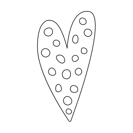 Decorative stylized black and white hearts. Vector illustration in doodle style. Valentine's day card, pattern element and love symbol.のイラスト素材