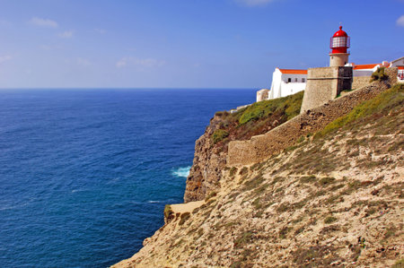 Portugal, area of Algarve, Sagres: Cabo de S Vincente; the extreme occidental pointe of Europeの写真素材