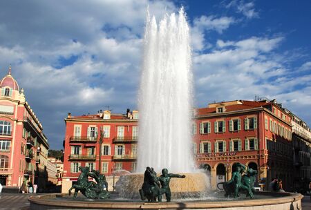 France, Nice: famous places, french riviera, Place Massenaの写真素材