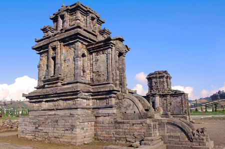 Indonesia, Java: Dieng Plateau temple, ruins of one of the most ancient javanese temples の写真素材