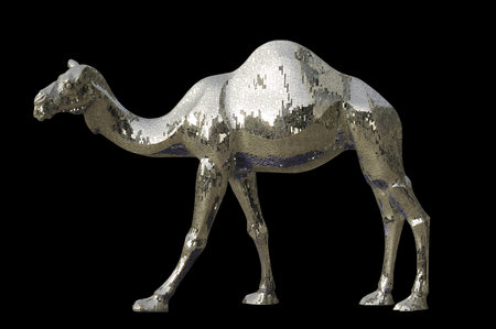United Arab Emirates: Dubai artwork; camel in ceramic decorating the main entrance of dubai towersの写真素材