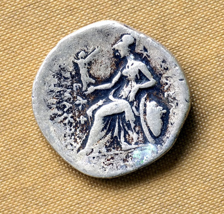 Old roman coin; romain coins are latter than those from grece or asie minor; the coin generally...