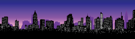 Skyline of an imaginative city in Americaのイラスト素材