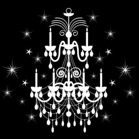 Vector illustration of a crystal chandelierのイラスト素材