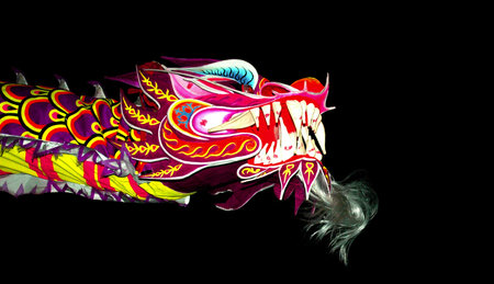traditional  Dragon decoration for celebrate the Chinese new year in Kuala lumpur Malaysiaの写真素材