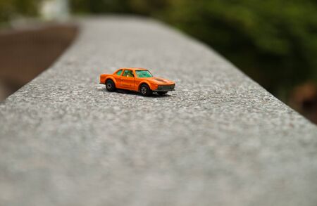 Orange toy carの写真素材