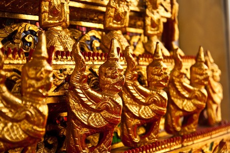 Thai gloden garuda in the templeの写真素材