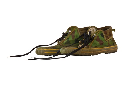 Old pair of shoe in isolatedの写真素材