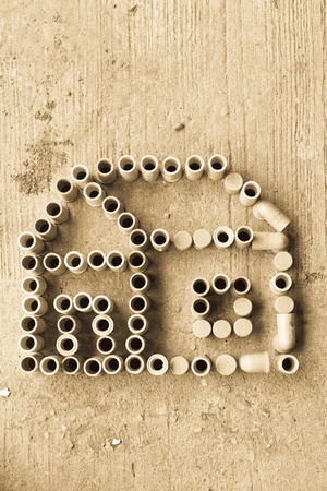 Chiangmai, Thailand,- May 20, 2011:The mini pipe arranged home formのeditorial素材