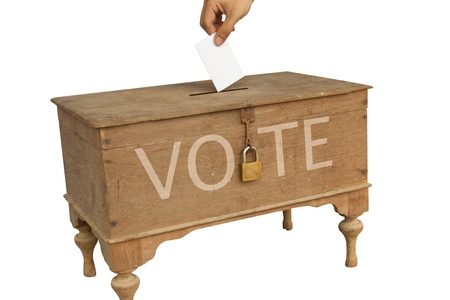 Voting box in isolated pictureの写真素材