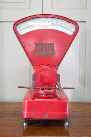 The old scale on the tableの写真素材