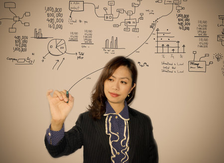 business person at work in isolation