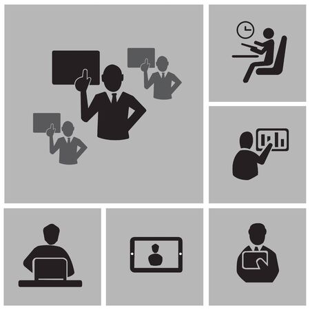 The set of using tablet devicesのイラスト素材