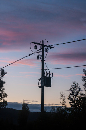 The electric pole in the villageの写真素材