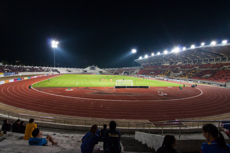 Changmai FC vs Sukhothai F.C.
Thailand Regional League Division 1
Saturday, March 7 2015, the 700th Anniversary Stadium, Changmai, Thailand - The people were supporting for the big match of  Changmai FC vs Sukhothai F.C. with score 2-2のeditorial素材