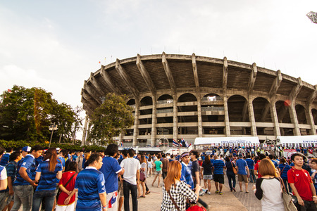 Thailand vs Vietnam
FIFA World Cup Qualification AFC Group Stage 1
Sunday, May 24, 7:00 PM
Rajamangala Stadium, Bangkok, Thailand-people were waiting for the football outside the stadiumのeditorial素材