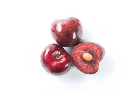 Cherry with white backgroundの写真素材