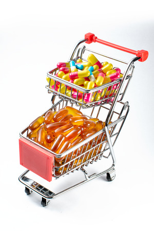 Shopping cart with  medicineの写真素材