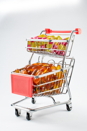 Shopping cart with medicineの写真素材