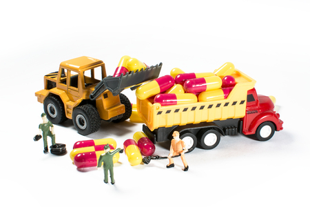 toy car with mdeicineの写真素材