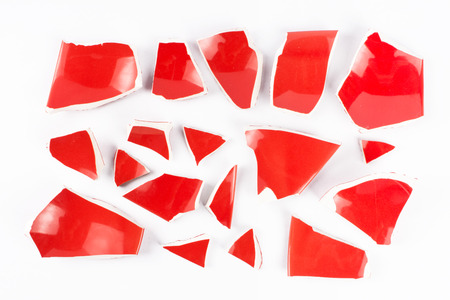 Broken red bowlの写真素材