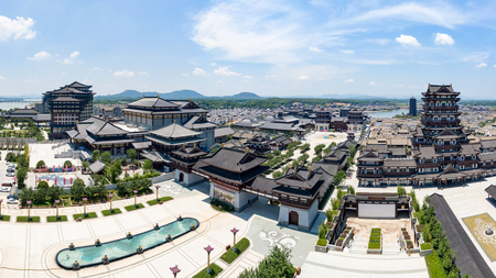 Aerial photography of Tongguanyao Ancient Town, Wangcheng District, Changsha Cityのeditorial素材