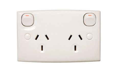An Australian power outlet isolated on white.