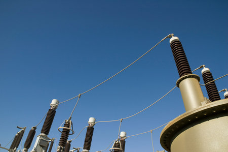 A high voltage distribution transformer.