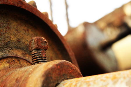 Old mechanical partsの写真素材