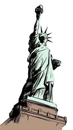 Statue of Liberty an Imaginative hand drawn vector sketchのイラスト素材