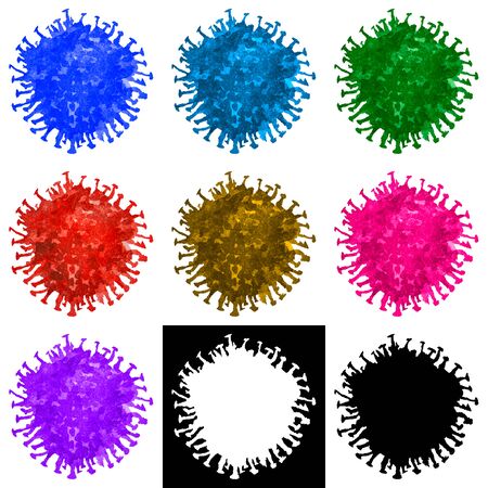 COVID-19 illustration, This is high resolution isolated illustration with alpha channel mask.の写真素材