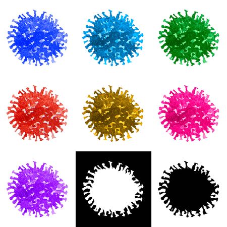 COVID-19 illustration, This is high resolution isolated illustration with alpha channel mask.の写真素材