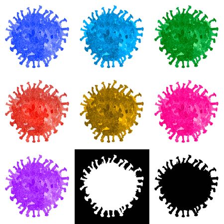 COVID-19 illustration, This is high resolution isolated illustration with alpha channel mask.の写真素材