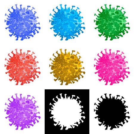 COVID-19 illustration, This is high resolution isolated illustration with alpha channel mask.の写真素材