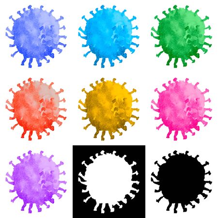 COVID-19 illustration, This is high resolution isolated illustration with alpha channel mask.の写真素材