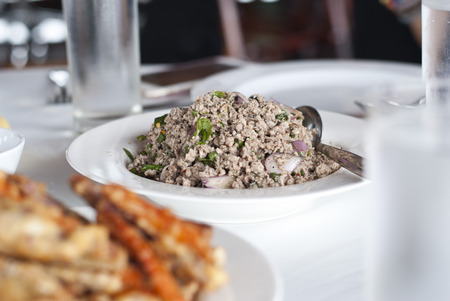 Lab Moo, Spicy Minced Pork Saladの写真素材