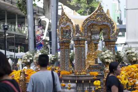 Erawan Shrine after restoration after the Bangkok Bomb 2015のeditorial素材