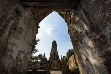 Wat Phra Ram is a restored ruin located in the Historical Park of Ayutthaya, Thailandの写真素材