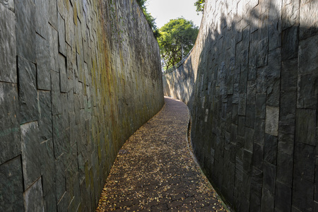 Scenic path at Underground Crossing at Fort Canning Park, Singaporeのeditorial素材