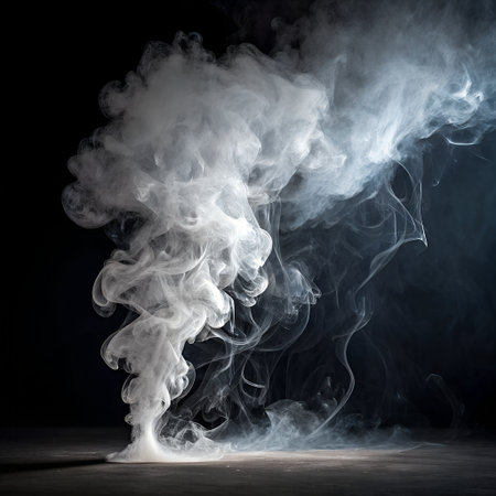 Smoke on a black background. Abstract background. Copy space.の素材