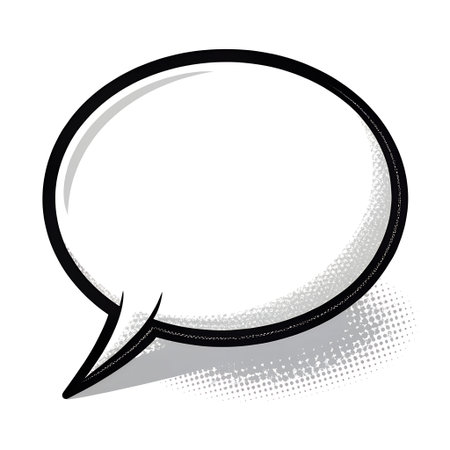 Comic speech bubble with halftone effect. Vector illustration.の素材